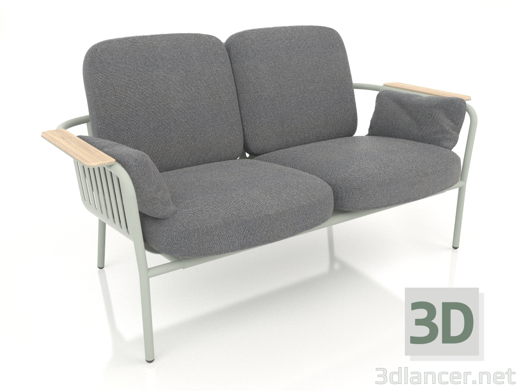 3D Modell 2-Sitzer-Sofa (Zementgrau) - Vorschau