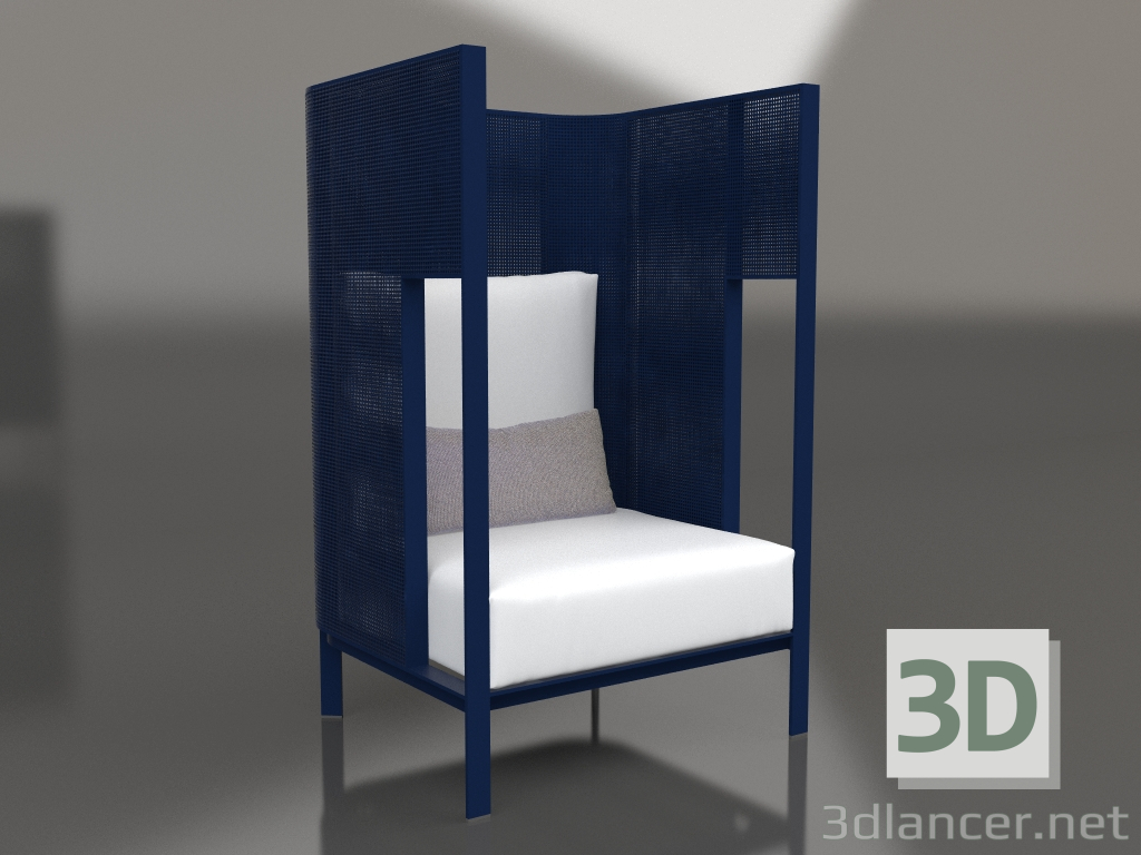 modello 3D Chaise lounge cocoon (Blu notte) - anteprima