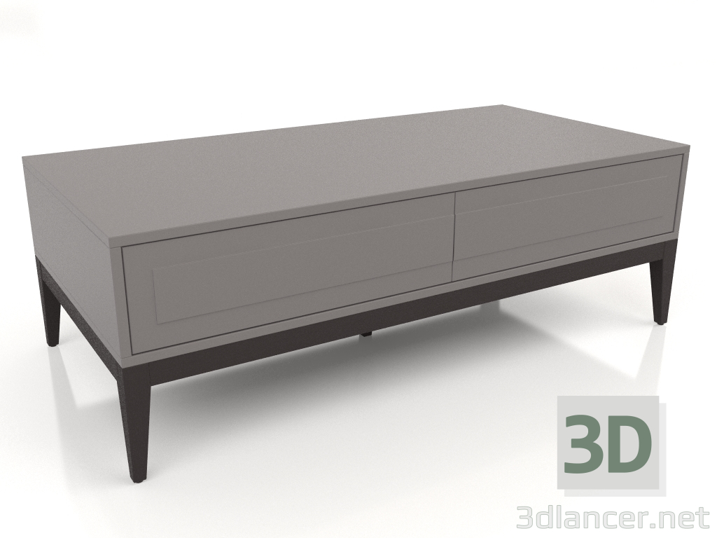 Modelo 3d Mesa de centro, folheado de nogueira com acabamento W, laca cinza-bege fosca (119,5x59,5x40 cm) - preview