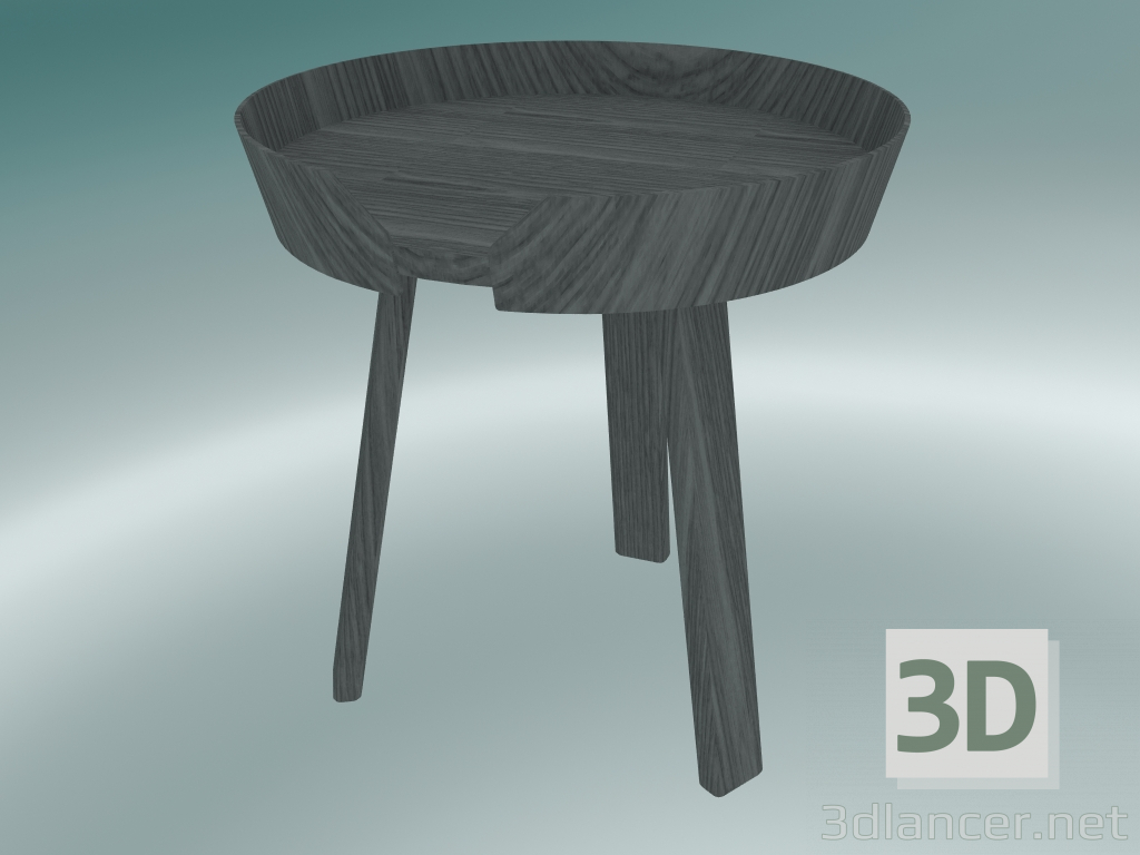 3 डी मॉडल चारों ओर कॉफी टेबल (छोटा, गहरा ग्रे) - पूर्वावलोकन