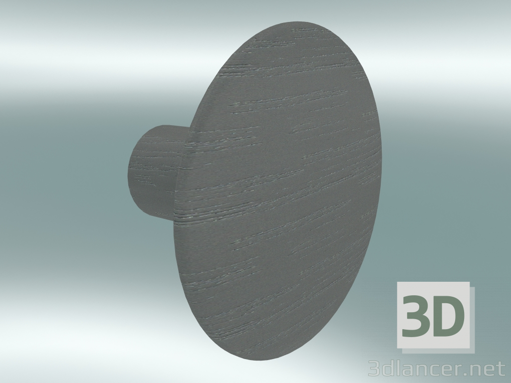3D Modell Kleiderhaken Dots Wood (Ø6,5 cm, Taupe) - Vorschau