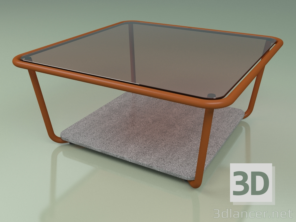 3D Modell Couchtisch 001 (Broniertes Glas, Metallrost, Luna Stone) - Vorschau