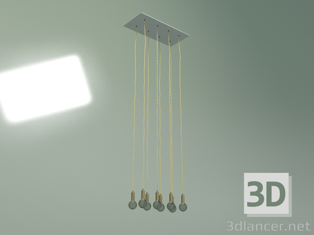 3d model Pendant lamp Crystal Bulb rectangular - preview