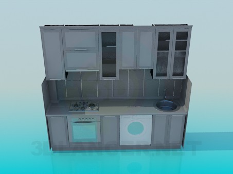 modelo 3D Una pequeña cocina - escuchar modelo 3D Una pequeña cocina - escuchar