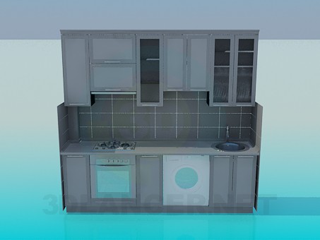 modelo 3D Una pequeña cocina - escuchar modelo 3D Una pequeña cocina - escuchar
