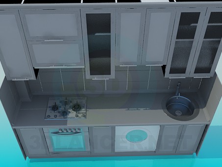modelo 3D Una pequeña cocina - escuchar modelo 3D Una pequeña cocina - escuchar