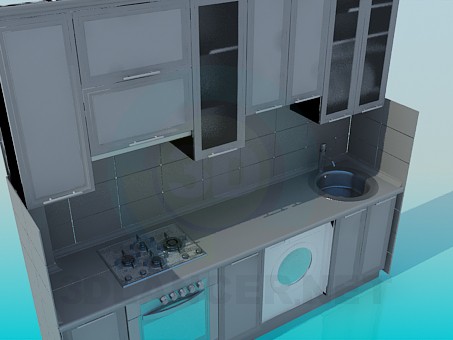 modelo 3D Una pequeña cocina - escuchar modelo 3D Una pequeña cocina - escuchar