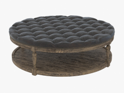 Ottomano ROUND TUFTED CAFFE pouf in pelle (7801.1109 VL)