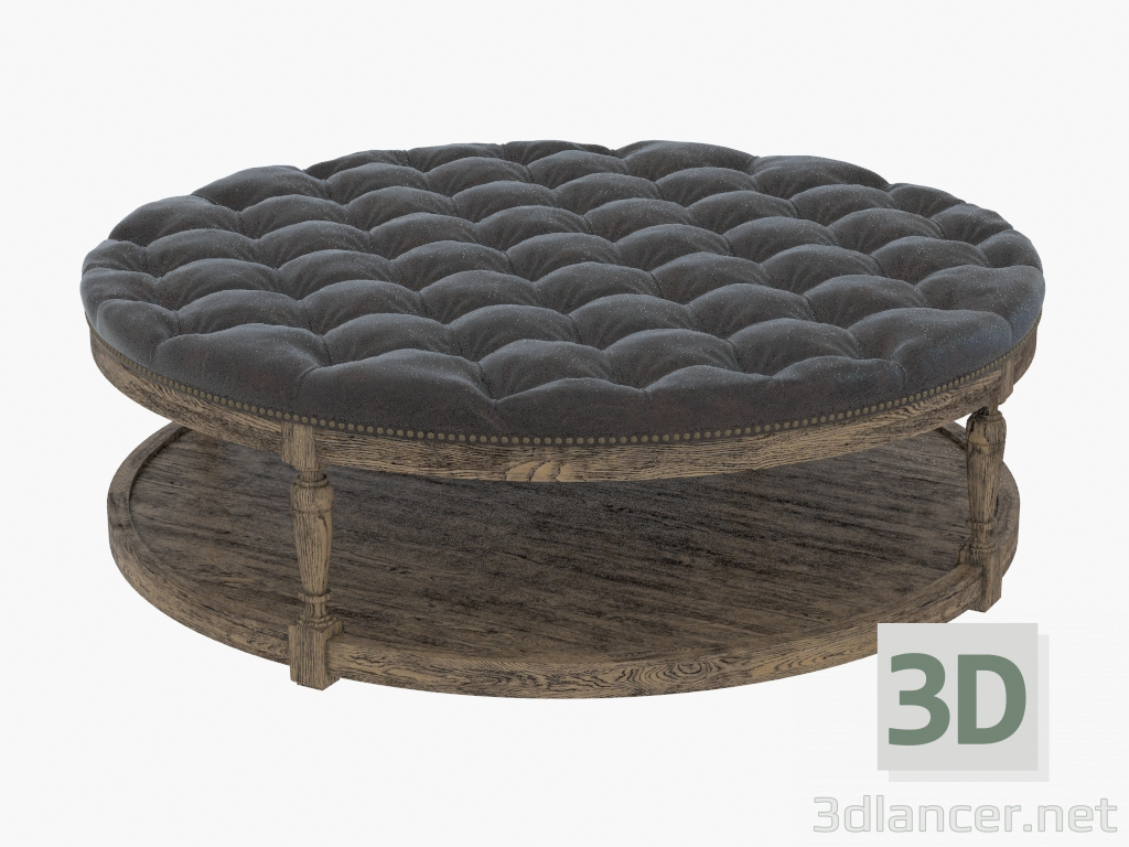 modello 3D Ottomano ROUND TUFTED CAFFE pouf in pelle (7801.1109 VL) - anteprima