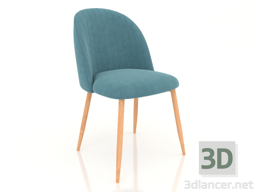 3D Modell Stuhl Angela (Türkis-Holz) - Vorschau