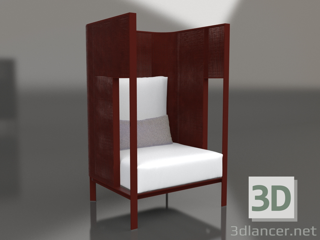 3d model Chaise lounge cocoon (Wine red) - preview