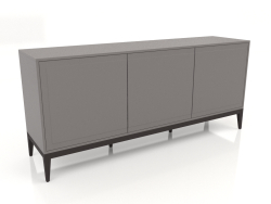 Buffet, placage noyer finition W, laque gris-beige mate (180x45x80 cm)