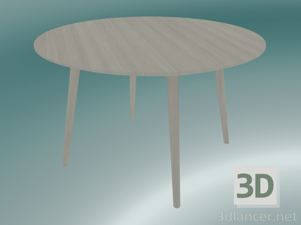 3 डी मॉडल खाने की मेज बीच में (SK4, cm120cm, H 73cm, सफेद तेल से सना हुआ) - पूर्वावलोकन