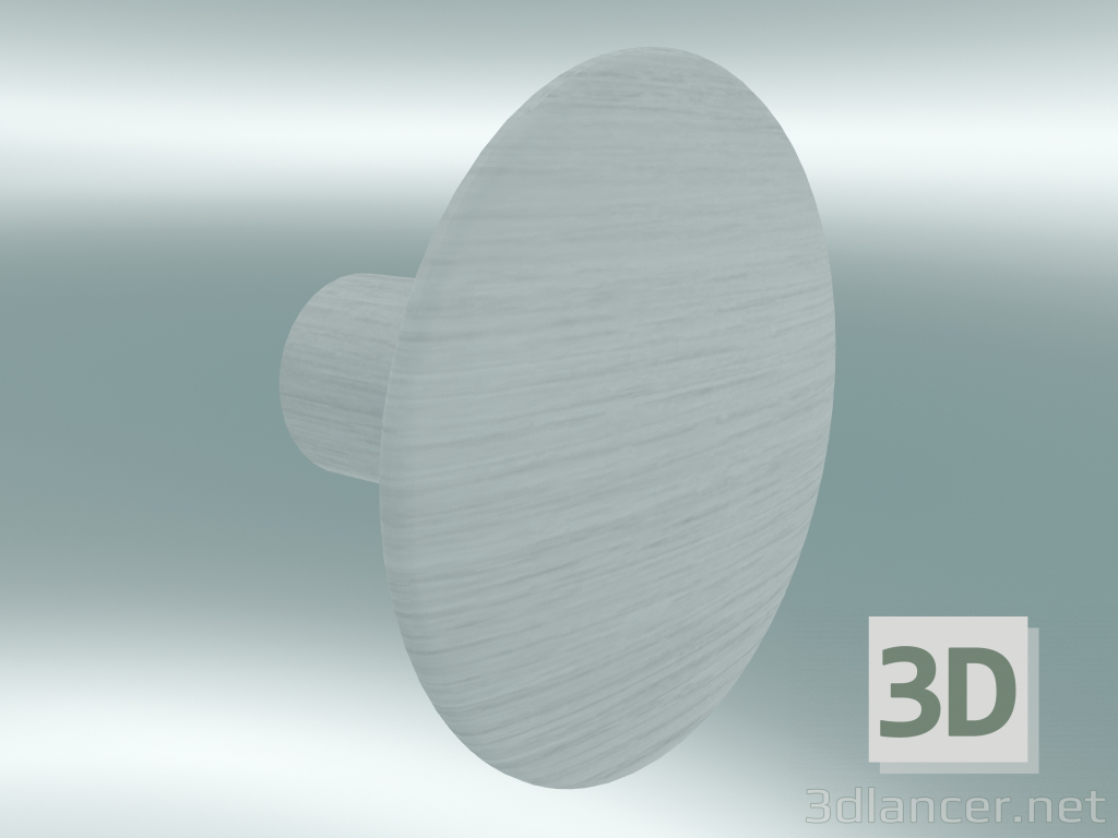 3D modeli Elbise askısı Noktalar Ahşap (Ø6,5 cm, Beyaz) - önizleme