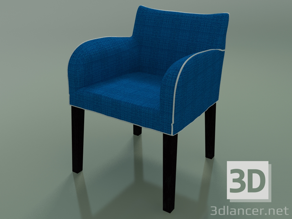 3d model Armchair (24, Black Lacquered) - preview