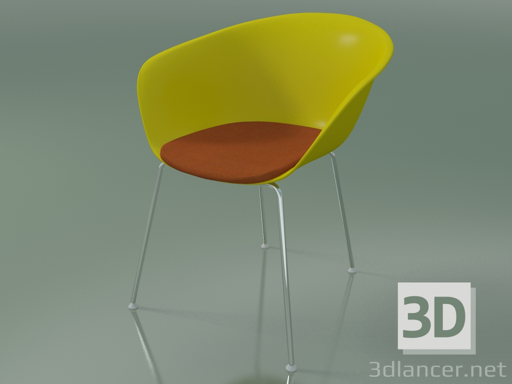 modèle 3D Chaise 4221 (4 pieds, avec coussin d'assise, PP0002) - preview