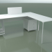 3d model Office table 0815 + 0816 right (H 74 - 79x180 cm, equipped, laminate Fenix F01, V12) - preview