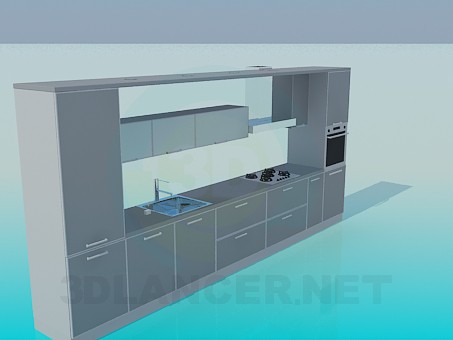 3d model Kitchen - preview 3d model Kitchen - preview