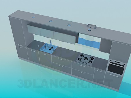3d model Kitchen - preview 3d model Kitchen - preview