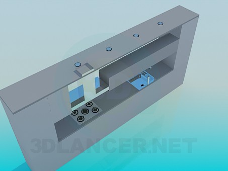 3d model Kitchen - preview 3d model Kitchen - preview