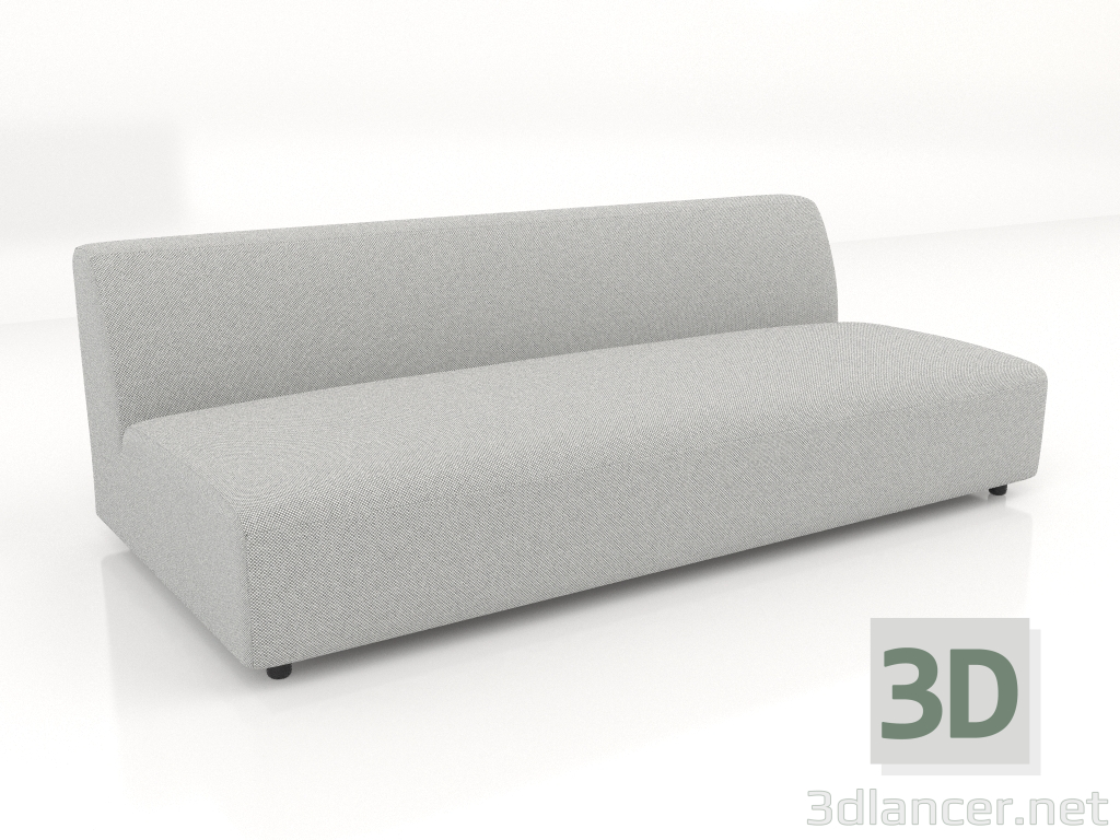 3D modeli 2 kişilik kanepe modülü (XL) 206x100 - önizleme