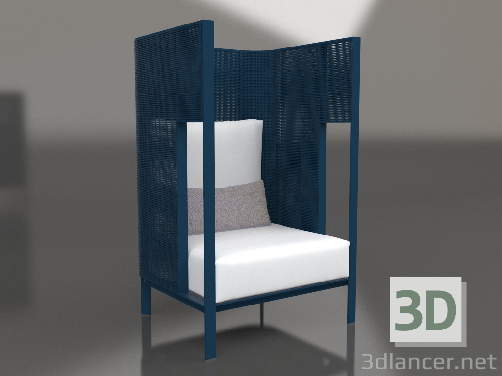 modèle 3D Méridienne cocon (Gris bleu) - preview