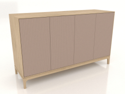 TV stand FARGO with milled facades 1600x500x950 mm (beige, lightened oak, option 1)
