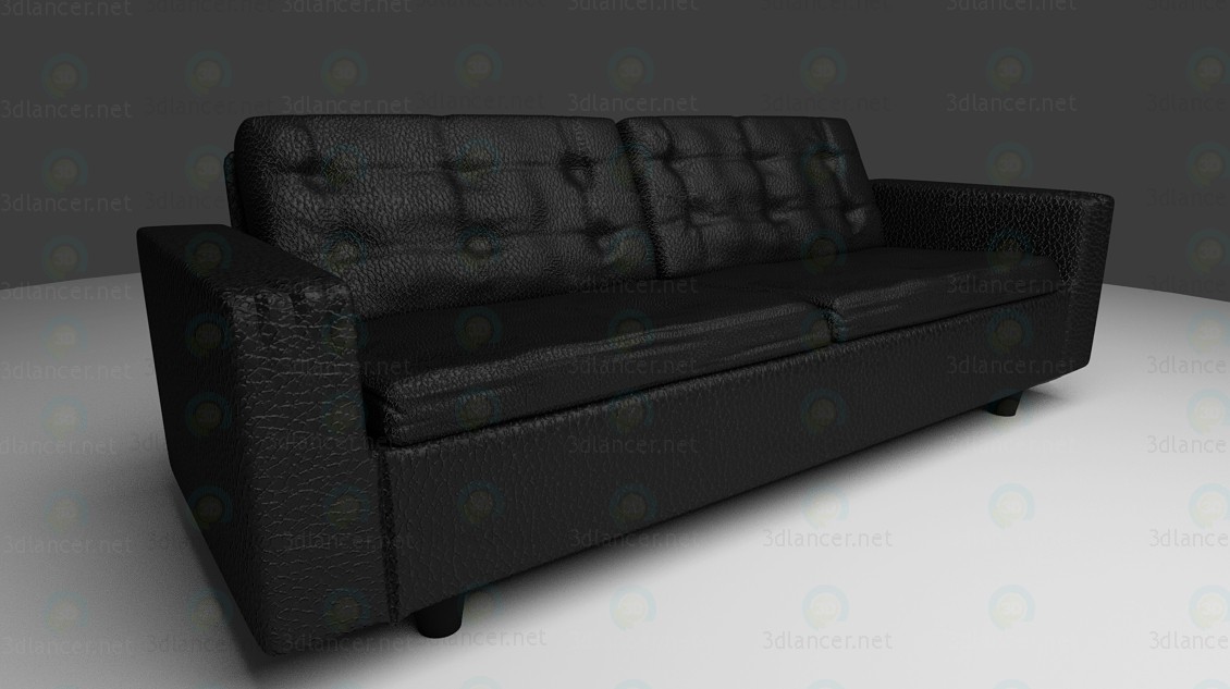 3d модель Шкіряний диван – превью