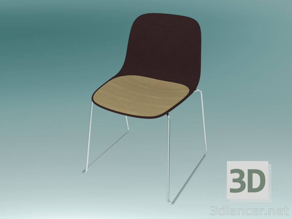 modello 3D Sedia SEELA (S310 con imbottitura e finiture in legno) - anteprima