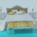 3D modeli Başparmak ile yatak ve kanepe - önizleme