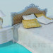 3d модель Ліжко з тумбами і кушеткою – превью