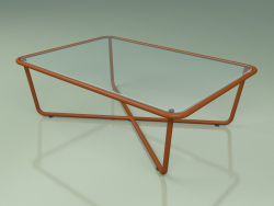 Coffee table 002 (Ribbed Glass, Metal Rust)