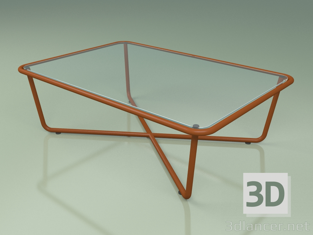 3d модель Стол кофейный 002 (Ribbed Glass, Metal Rust) – превью