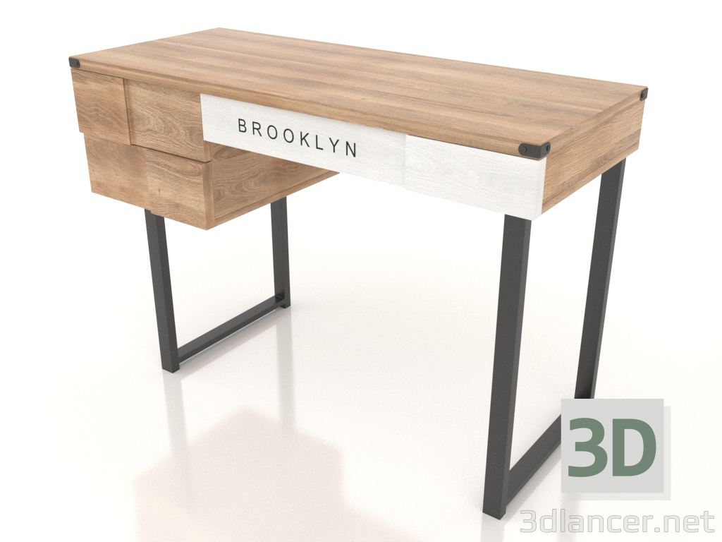 3D Modell Schreibtisch Brooklyn (Walnuss-Schwarz) - Vorschau