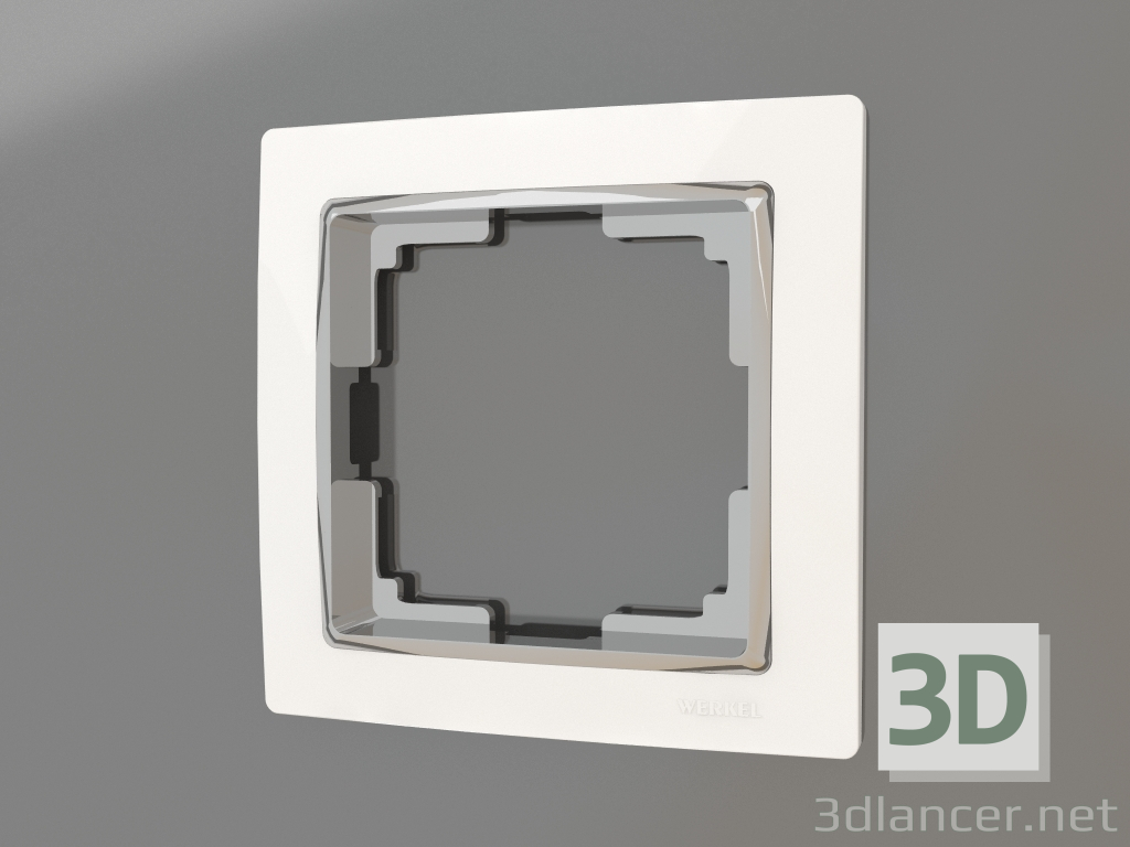 3D Modell Rahmen für 1 Pfosten Snabb (Weiß-Chrom) - Vorschau