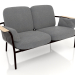 3D Modell 2-Sitzer-Sofa (Schwarz) - Vorschau