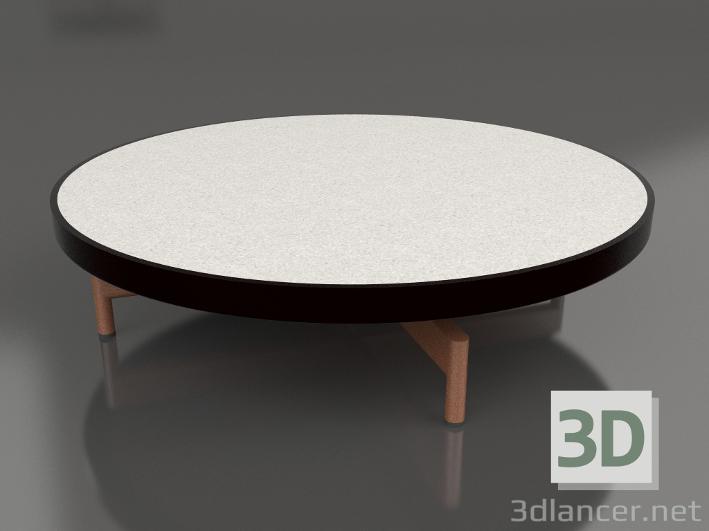modello 3D Tavolino rotondo Ø90x22 (Nero, DEKTON Sirocco) - anteprima