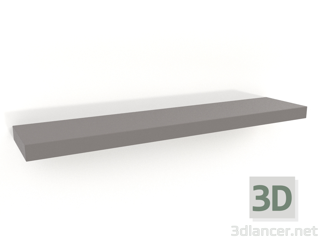 Modelo 3d Prateleira com acabamento em laca cinza-bege fosca (90x19,5x4 cm) - preview
