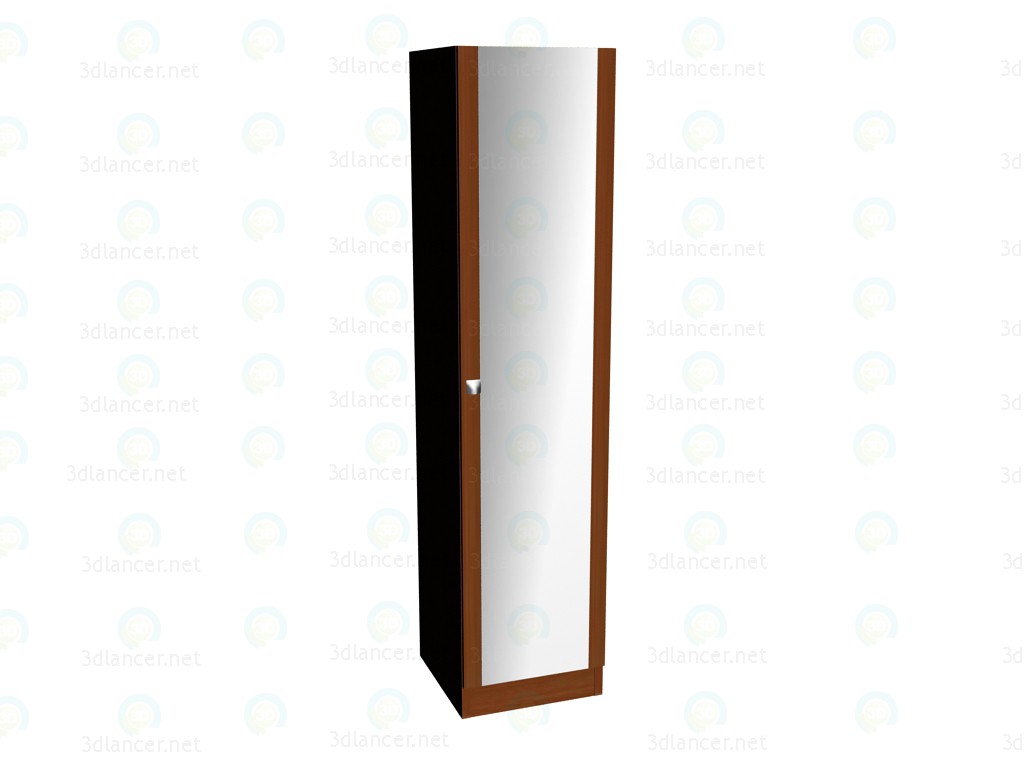 3d model 1-door wardrobe with mirror - preview