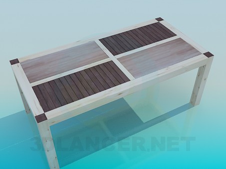 3d model Mesa de centro hecha de madera - vista previa