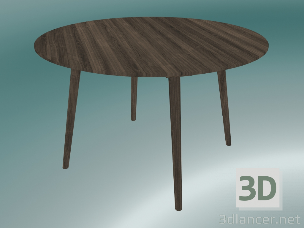 modello 3D Tavolo da pranzo In Between (SK4, Ø120cm, H 73cm, Rovere oliato affumicato) - anteprima