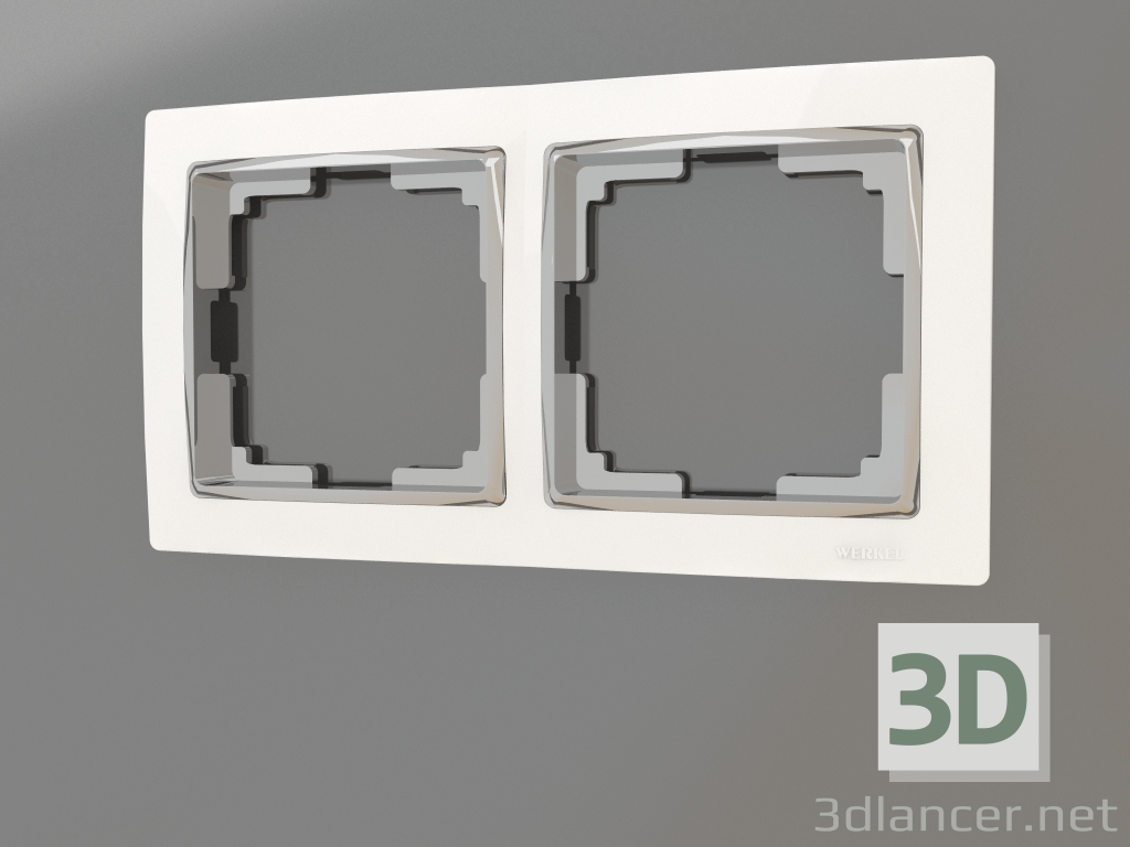 3D Modell Rahmen für 2 Pfosten Snabb (Weiß-Chrom) - Vorschau