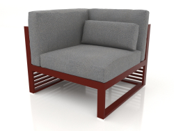 Modular sofa, section 6 left, high back (Wine red)
