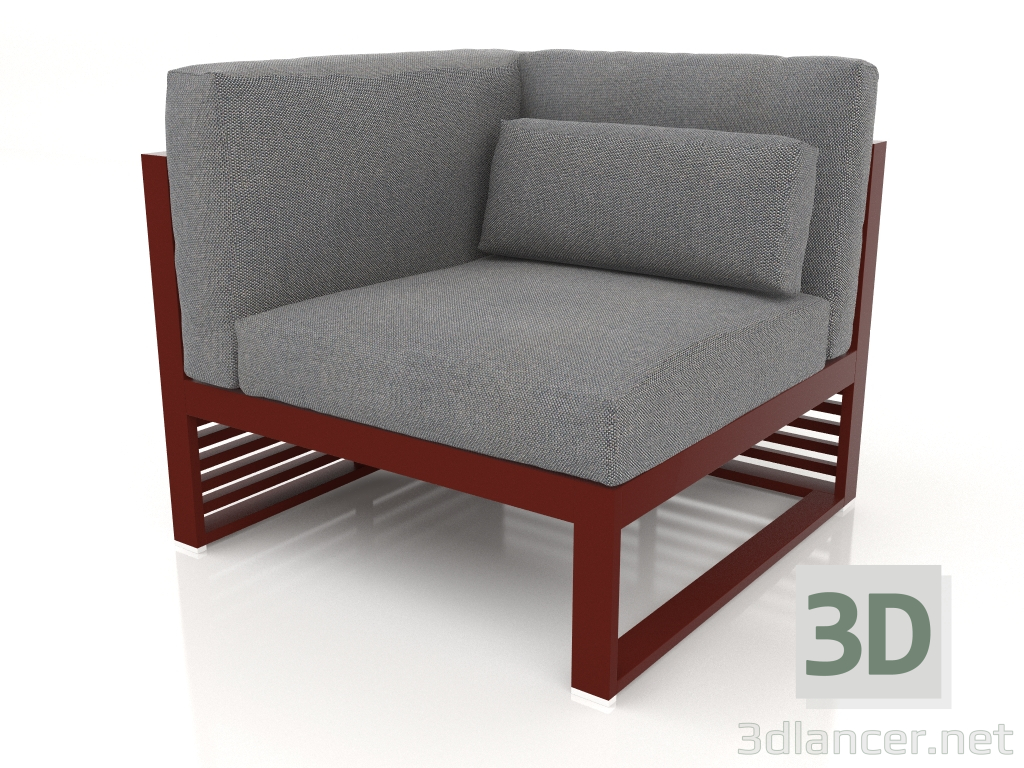 modèle 3D Canapé modulable, section 6 gauche, dossier haut (Bine red) - preview