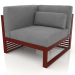 3D Modell Modulares Sofa, Abschnitt 6 links, hohe Rückenlehne (Weinrot) - Vorschau