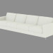3d model Leather Sofa four-seater Div 278 - preview