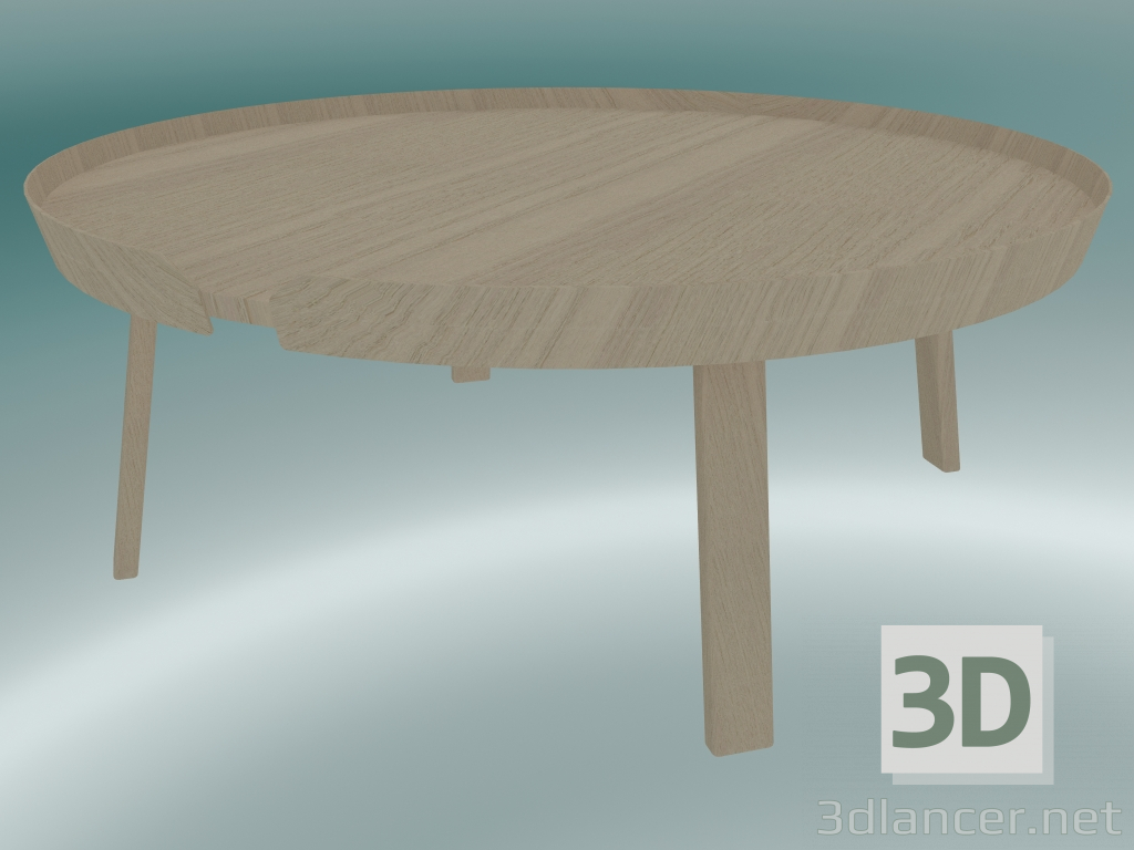 3 डी मॉडल चारों ओर कॉफी टेबल (अतिरिक्त बड़ा, ओक) - पूर्वावलोकन