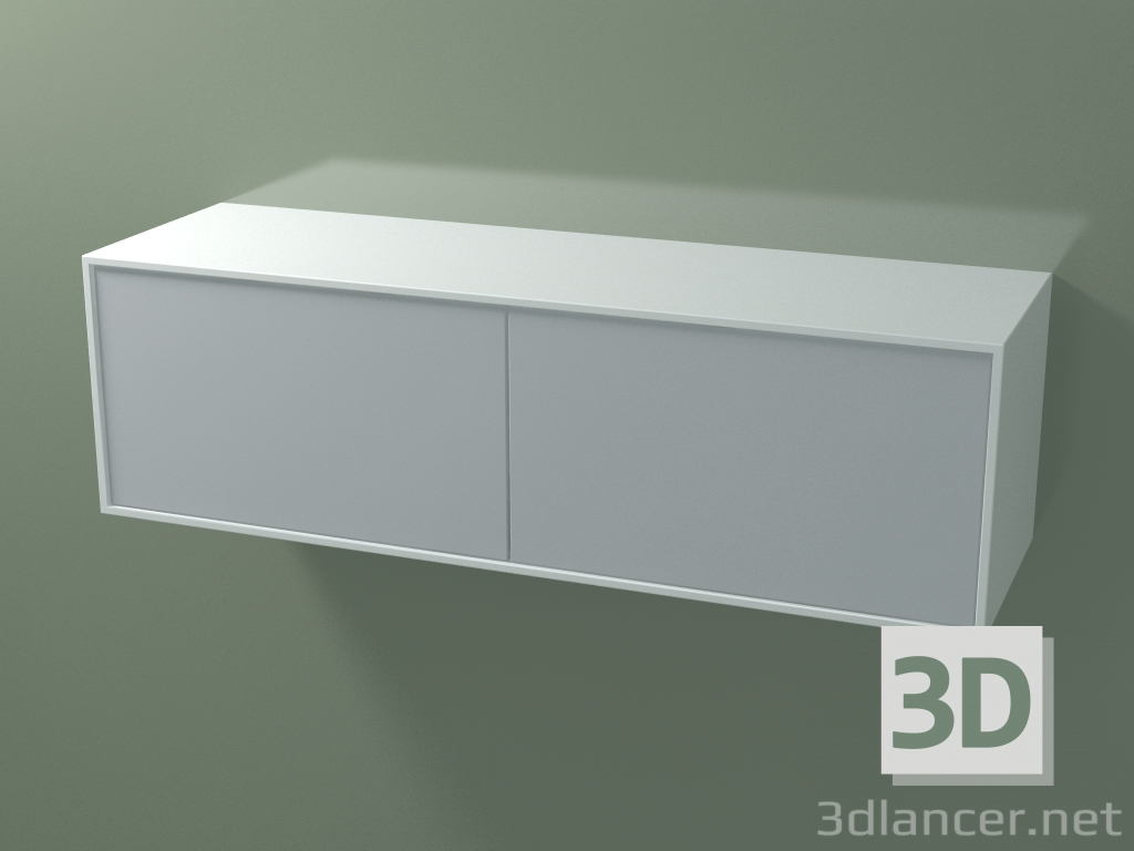 3 डी मॉडल डबल बॉक्स (8AUEBA02, ग्लेशियर व्हाइट C01, HPL P03, L 120, P 36, H 363) - पूर्वावलोकन