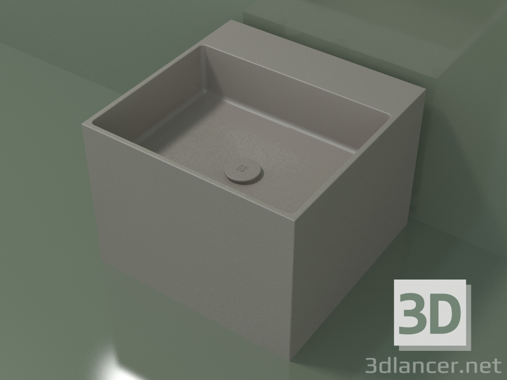 3D Modell Arbeitsplatte Waschbecken (01UN22302, Ton C37, L 48, P 48, H 36 cm) - Vorschau