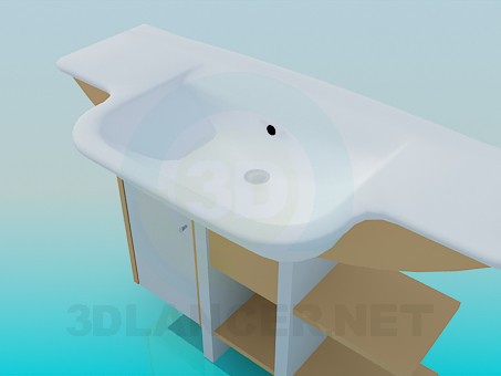 modelo 3D Fregadero rectangular - escuchar modelo 3D Fregadero rectangular - escuchar